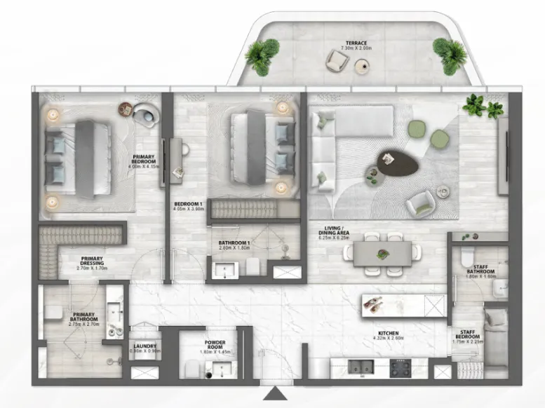 Floor Plan 2 Bedrooms 