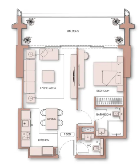 Floor Plan 1 Bedroom