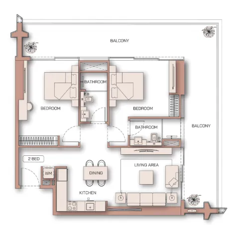 Floor Plan 2 Bedrooms 