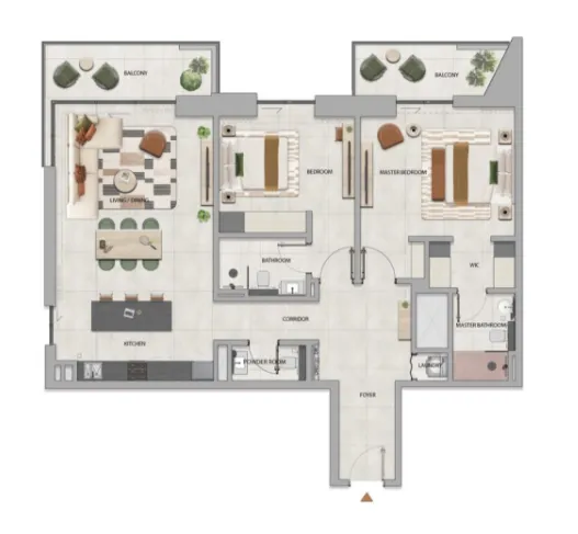 Floor Plan 2 Bedrooms 