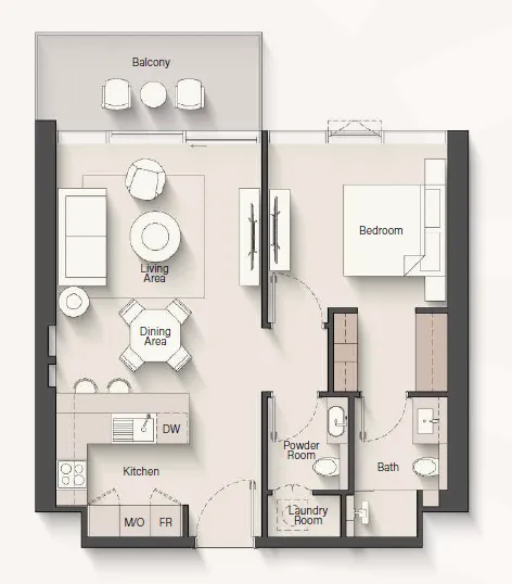 Floor Plan 1 Bedroom