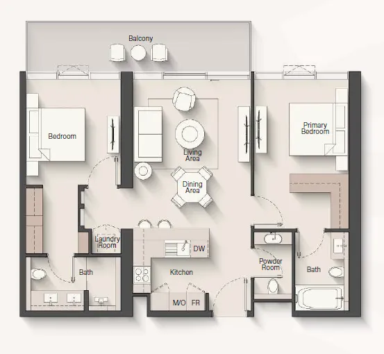 Floor Plan 2 Bedrooms 