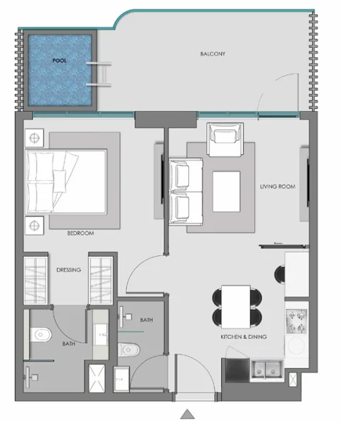 Floor Plan 1 Bedroom