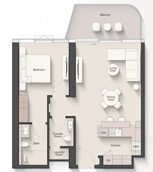 Floor Plan 1 Bedroom