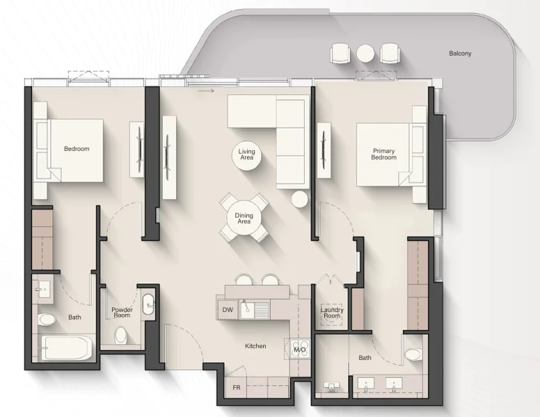 Floor Plan 2 Bedrooms 