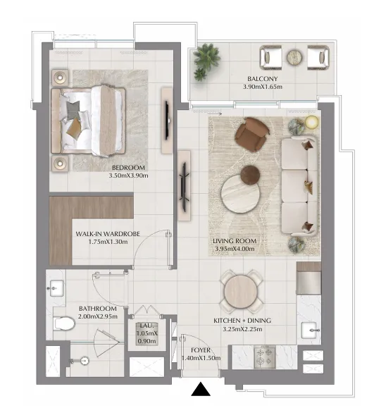 Floor Plan 1 Bedroom