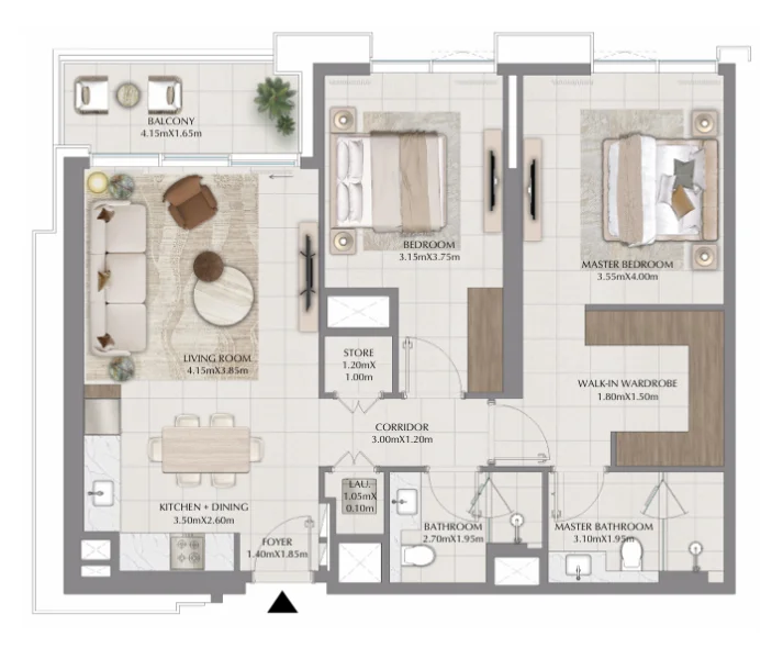 Floor Plan 2 Bedrooms 