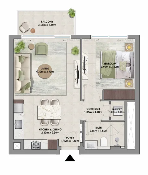 Floor Plan 1 Bedroom