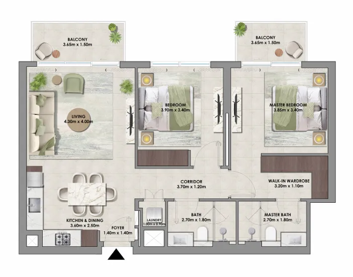 Floor Plan 2 Bedrooms 