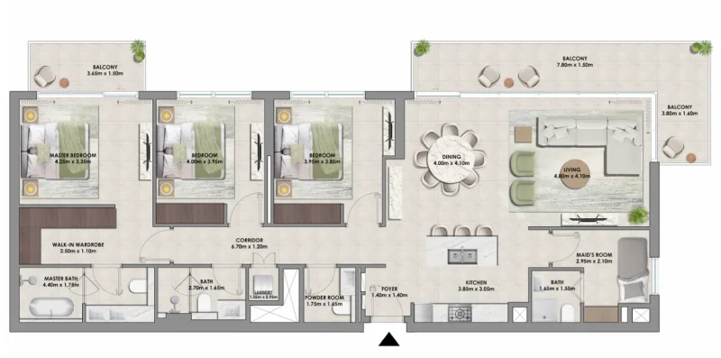 Floor Plan 3 Bedrooms 
