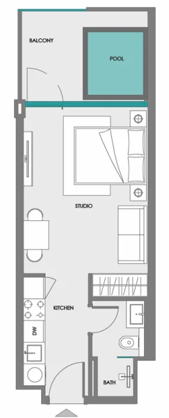 Floor Plan Studio + Pool