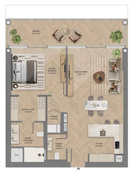 Floor Plan 1 Bedroom