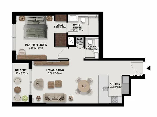 Floor Plan 1 Bedroom