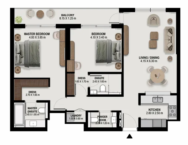 Floor Plan 2 Bedrooms 