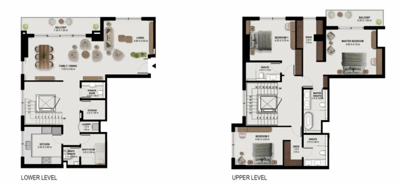Floor Plan 3 Bedrooms Duplex