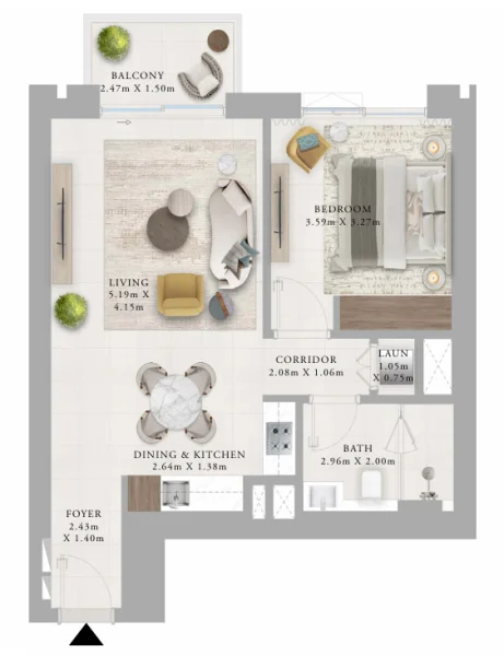 Floor Plan 1 Bedroom