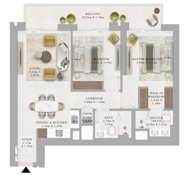 Floor Plan 2 Bedrooms 