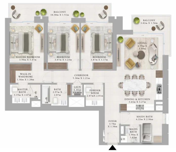 Floor Plan 3 Bedrooms 