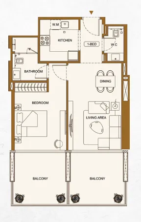 Floor Plan 1 Bedroom