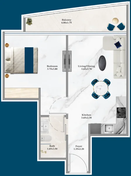 Floor Plan 1 Bedroom