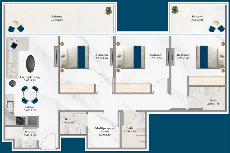 Floor Plan 3 Bedrooms 