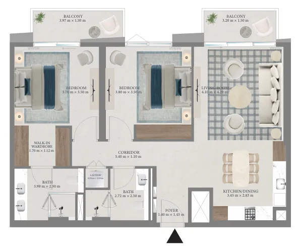 Floor Plan 2 Bedrooms 