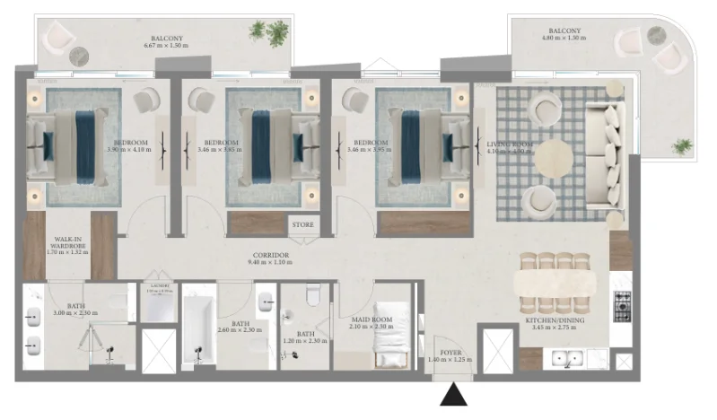 Floor Plan 3 Bedrooms 