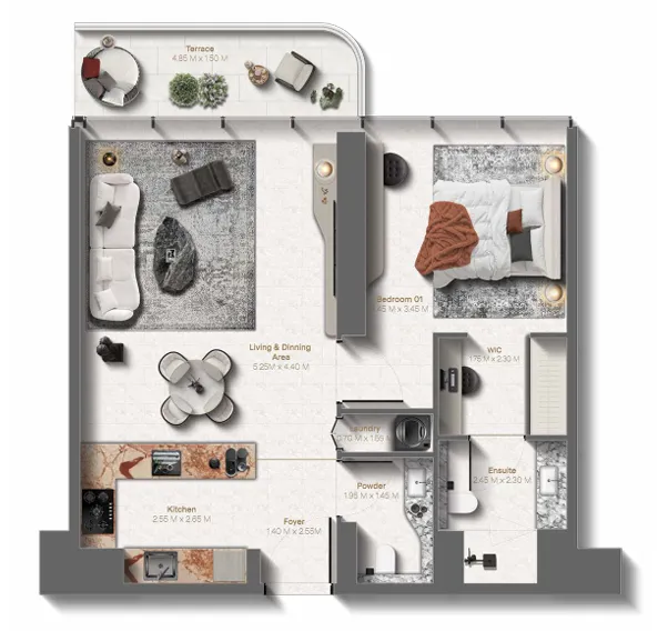 Floor Plan 1 Bedroom