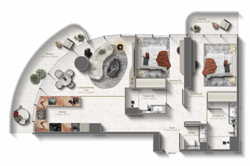 Floor Plan 2 Bedrooms 