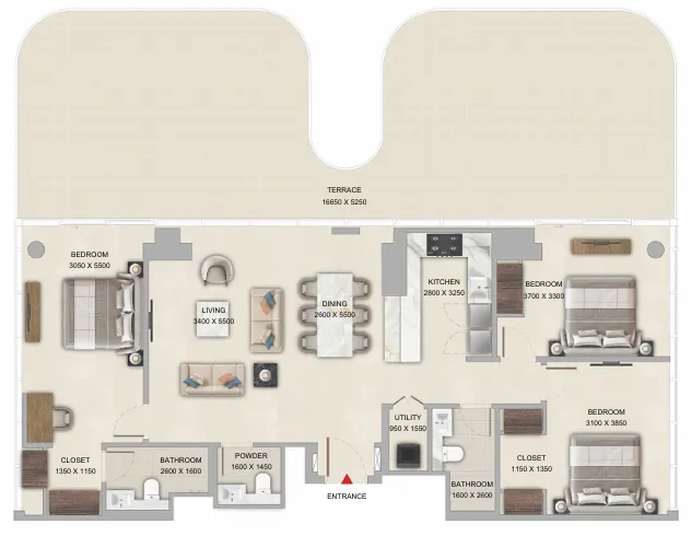 Floor Plan 3 Bedrooms 