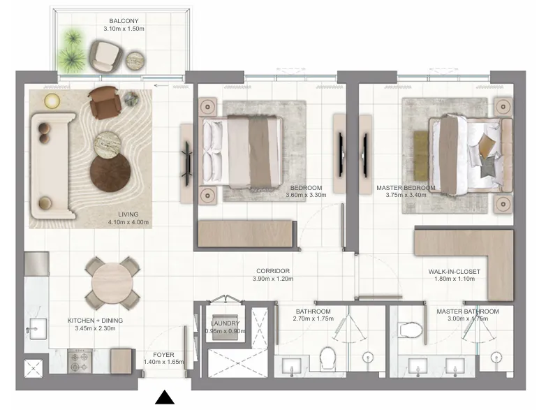 Floor Plan 2 Bedrooms 