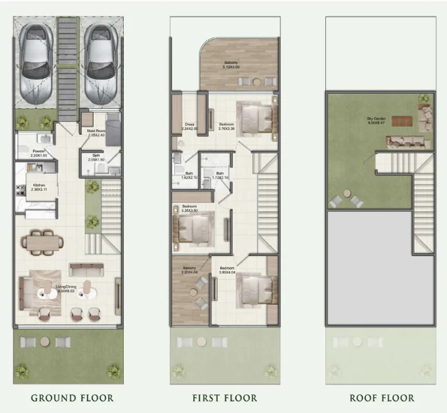 Floor Plan 3 Bedrooms Townhouse